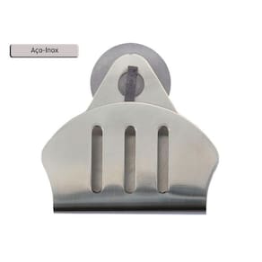 Porta Esponja De Inox Com Ventosa Concha Com Esponja Magica