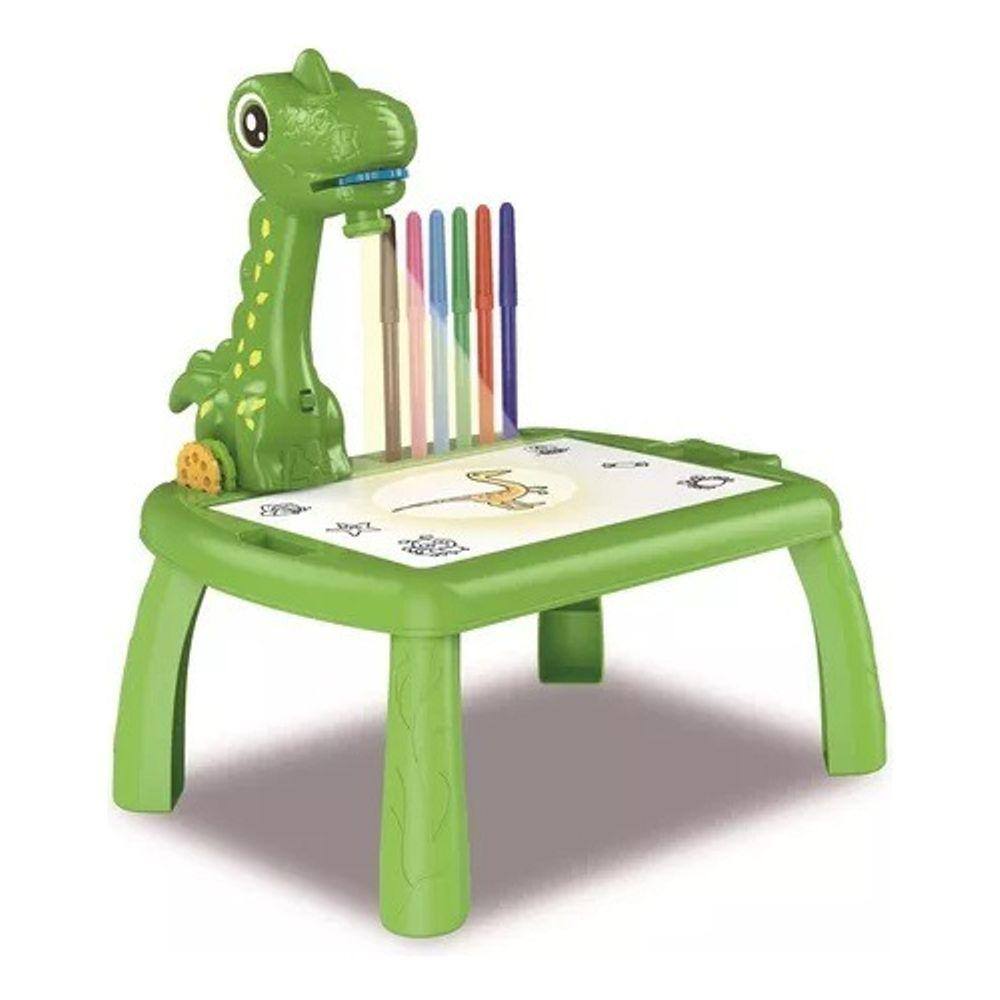 Mesa projetor infantil de desenho dinossauro (rosa)