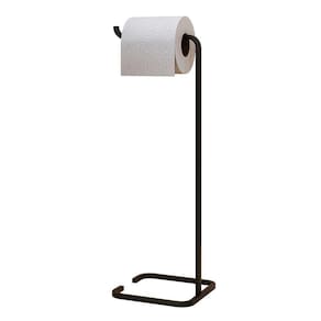 Porta Papel Higiênico De Chão Luxe Em Aço D09 Preto - Mpozenato
