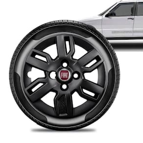 Calota Fiat Uno Way aro 13 2013 a 15 Preta Brilhante Vermelh