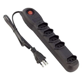 Filtro de Linha Force Line 5001 Preto 0,95 Metro 5 Tomadas Tripolar