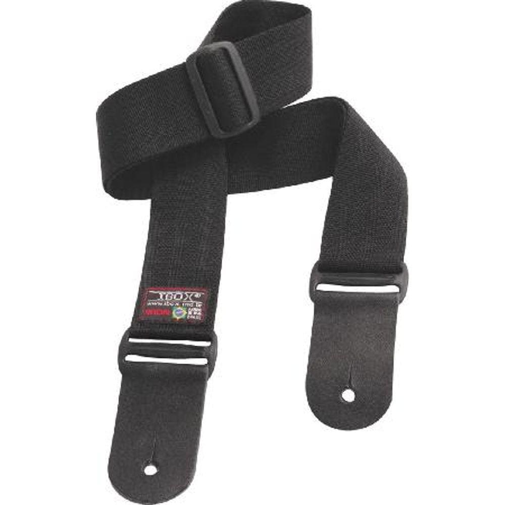 Correia Lisa NYLON 5CM Ponteira de Couro Duplo CNP Preta