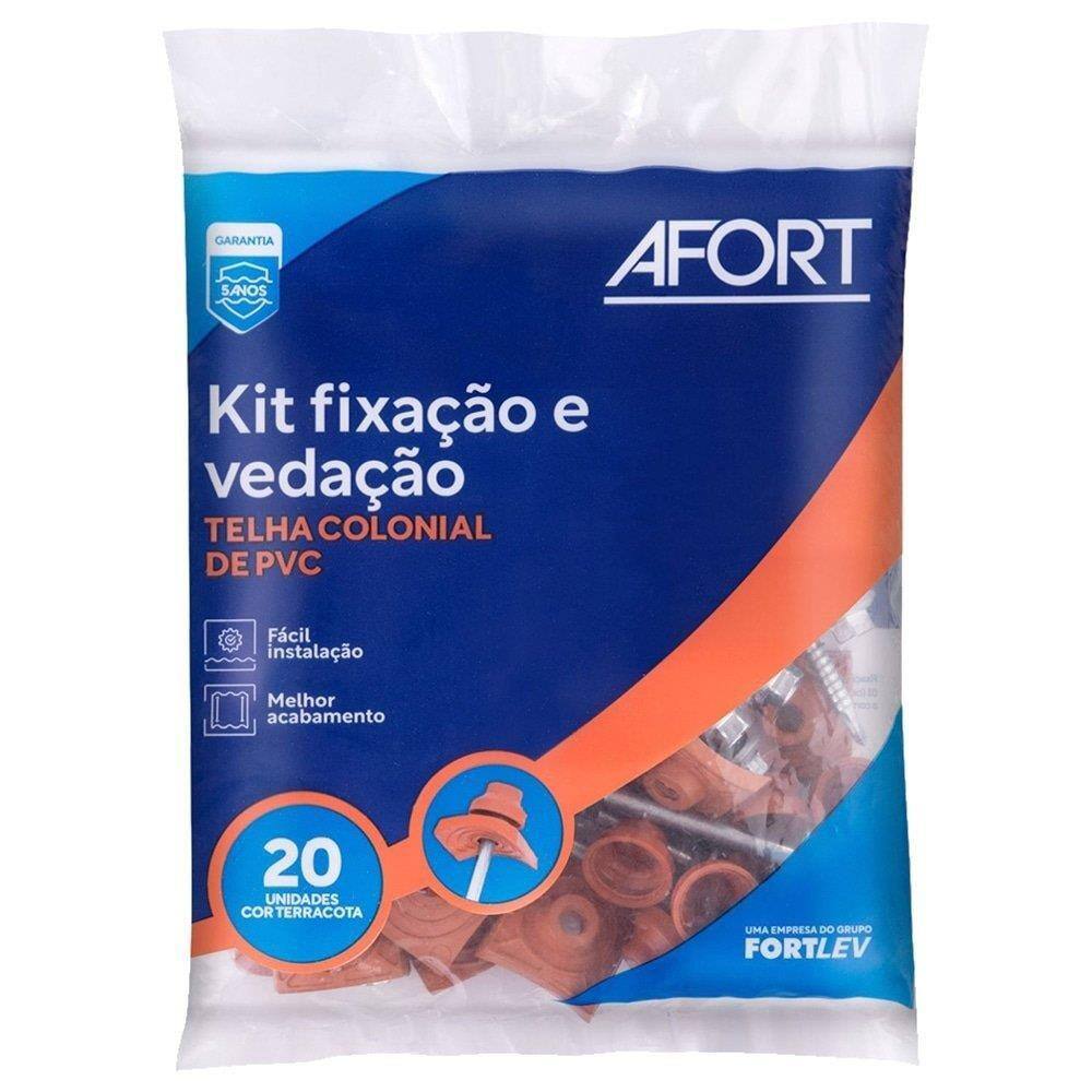 Conjunto de Vedação/Fixação Afort Colonial para Telha PVC Cerâmica/Terracota - Pacote com 20 Unidades