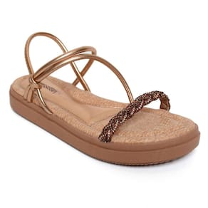 Rasteira Mississipi Flatform Metalizada Calce Fácil - Rose