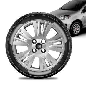 Calota Fiat Palio Essence aro 13 2014 a 16 prata Emb Preto