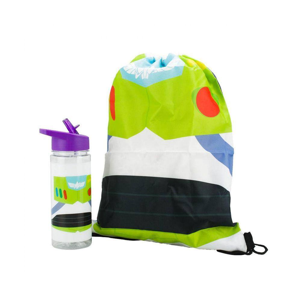 Garrafa Buzz Lightyear Toy Story 450Ml Mochila Tipo Saco
