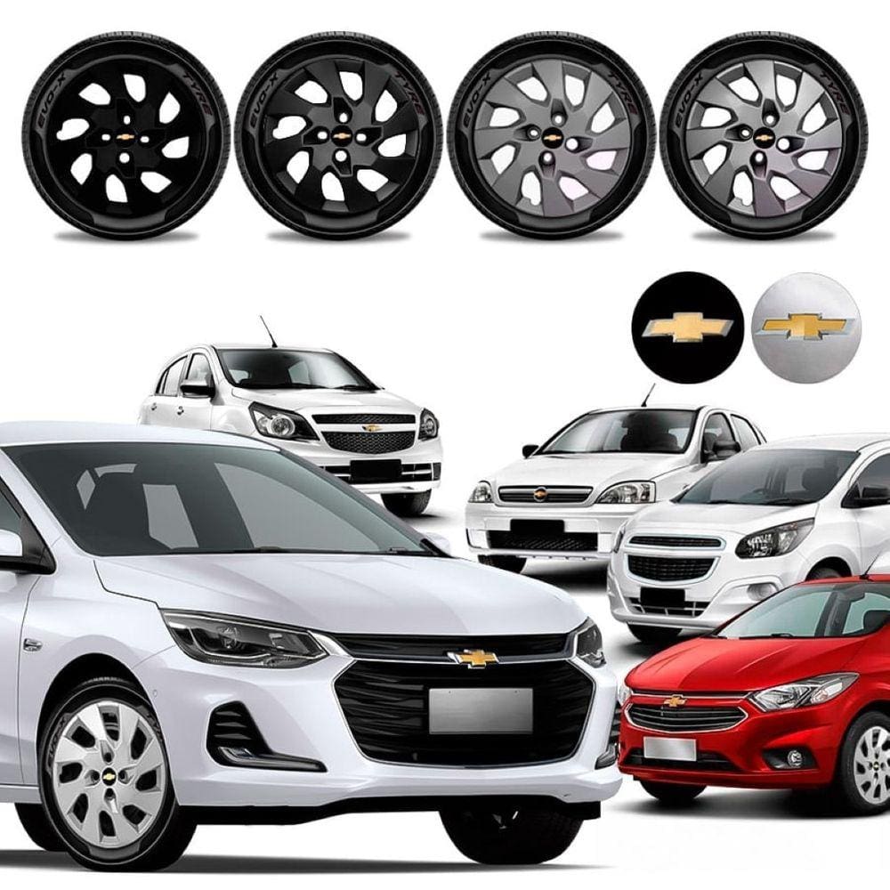 Jogo calota Chevrolet Onix Prisma Spin Corsa Agile Aro 15
