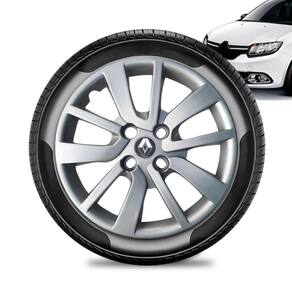 Calota Renault Logan aro 14 2014 15 16 20 prata Emb Preto