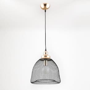 Pendente Copper 32x33,5cm 1xE27 40w XN001G Bella Iluminação Preto/Dourado
