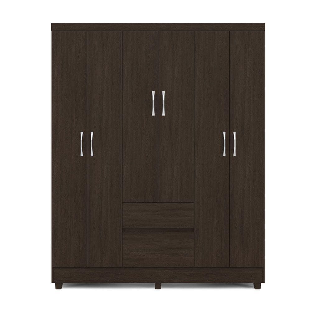 Guarda Roupa Casal 6 Portas Flash ll 62920 Ébano Touch Demóbile