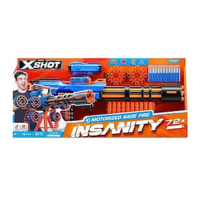 Lançador de Dardos - X-Shot - Insanity - Motorized Rage Fire - 72 Dardos - Candide