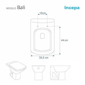 Tampa De Vaso Acrilico Bali Bege Para Bacia Incepa 6Lpf