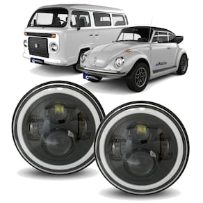 Par Farol Angel Eyes Defender Led Jeep Troller Fusca Kombi