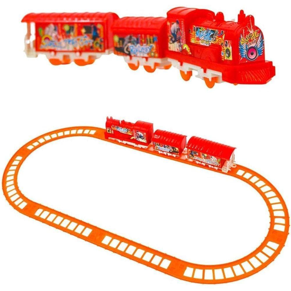 Trem De Brinquedo Com Trilho A Pilha Locomotiva Infantil