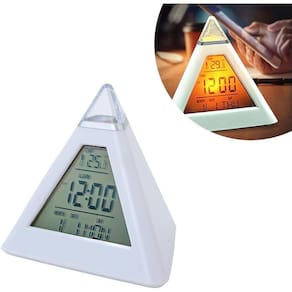Relógio Digital Pirâmide De Mesa Calendário