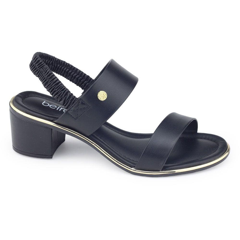 Sandália Beira Rio 8379.221 bloco elástico filete dourado