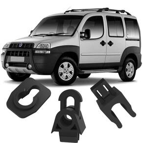 Kit Grampos Presilhas Suporte Para Haste Vareta Do Capô Doblo 2002 2003 2004 2005 2006 2007 2008 2009