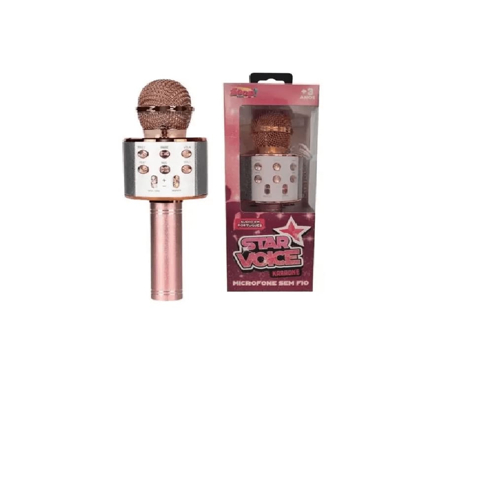 Microfone Sem Fio Star Voice Rosê ZP00996 - Zoop Toys