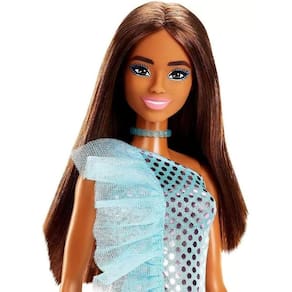 Barbie Glitter Sortimento Morena Vestido Verde Hjr95