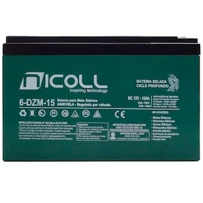 Bateria Para Bicicleta Elétrica 12V 15Ah 6-Dzm-15 Nicoll
