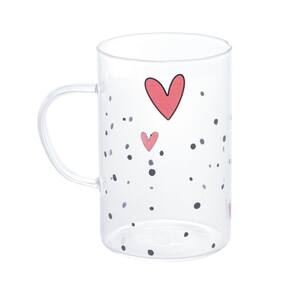 Canecas C/2  Vidro Borossilicato Resistente a Calor Heart 280ml Rojemac