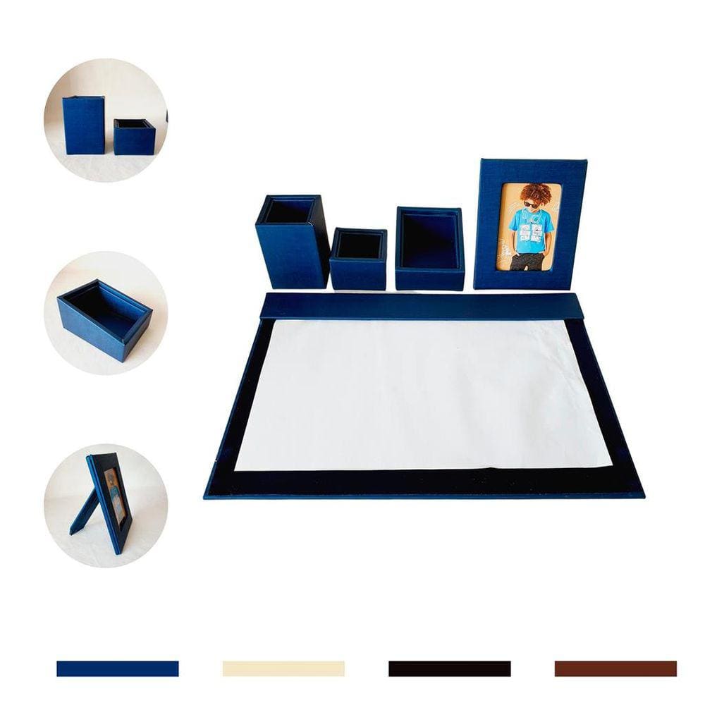 Conjunto Organizador de Mesa Escritório Kit 5 Peças A3 Porta Lápis Clips Objetos Risque Rabisque A3