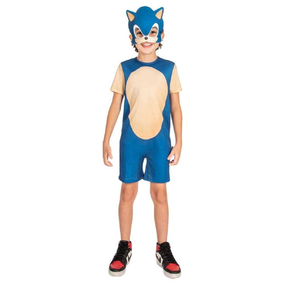 Roupa Infantil Fantasia Aniversário Sonic Curto Pijama