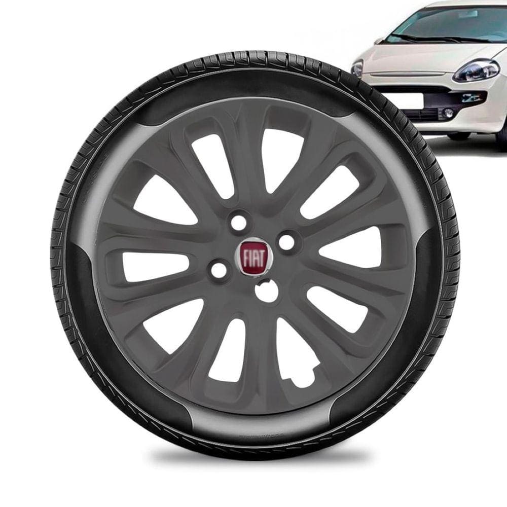 Calota Fiat Punto aro 15 2015 a 16 Grafit Fosca Emb Vermelho