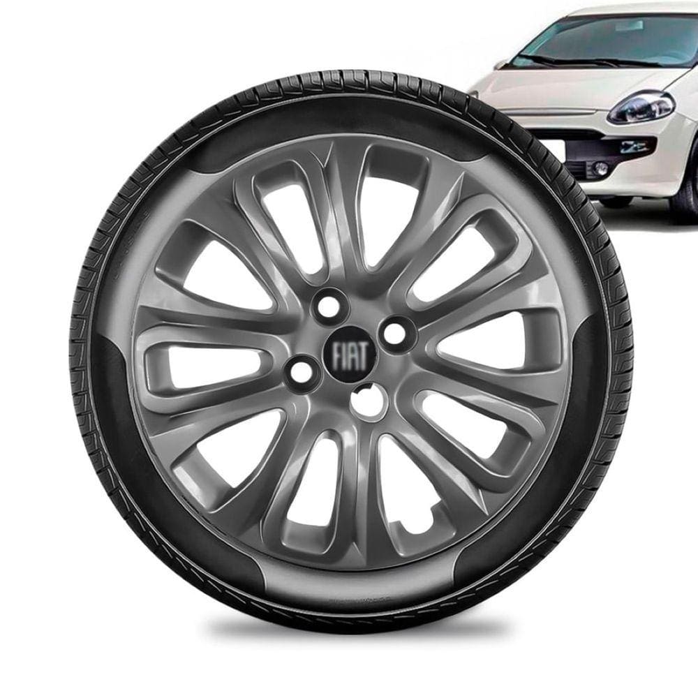 Calota Fiat Punto aro 15 2015 a 16 Grafit Brilhant Emb Preto