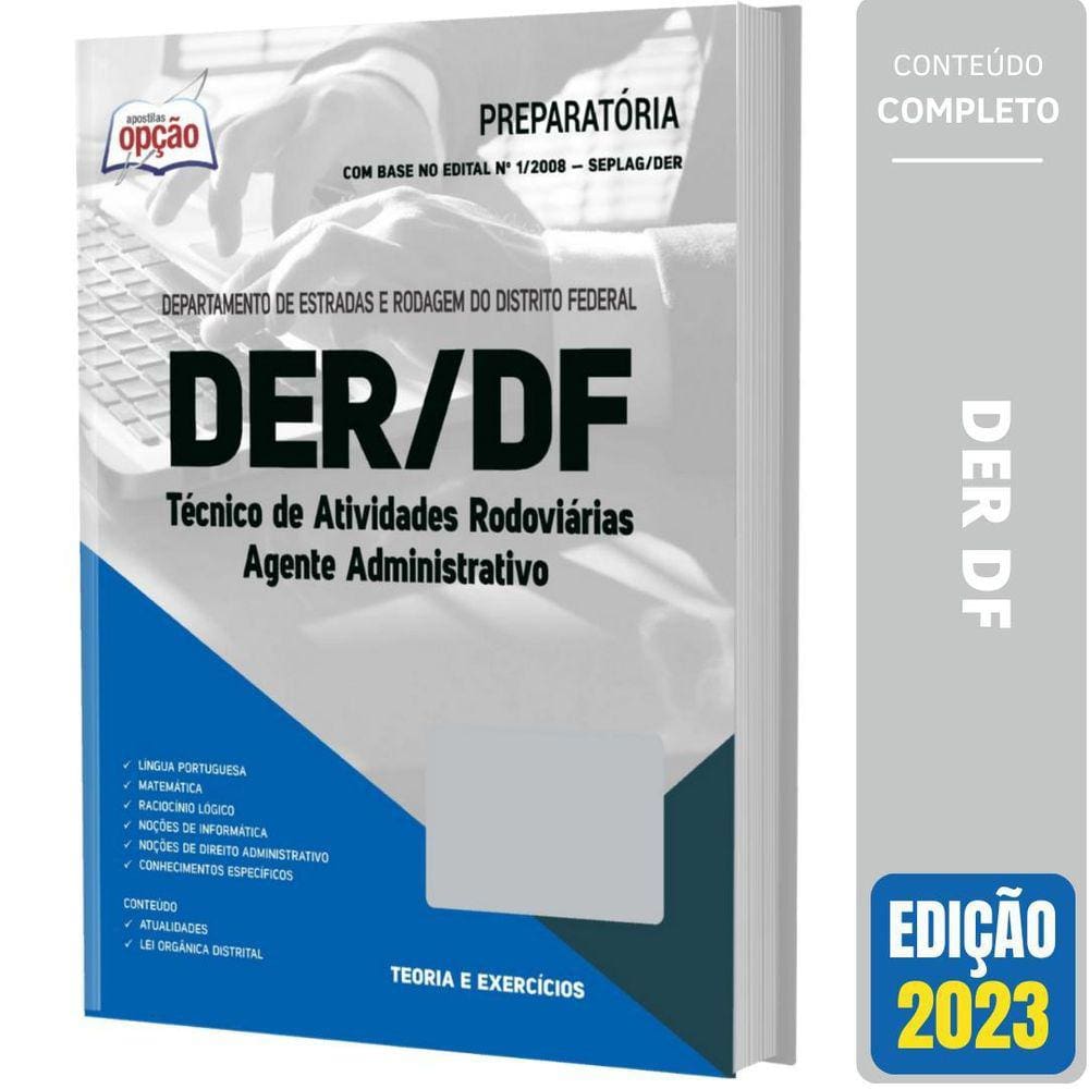 Apostila Concurso DER DF 2023 - Agente Administrativo