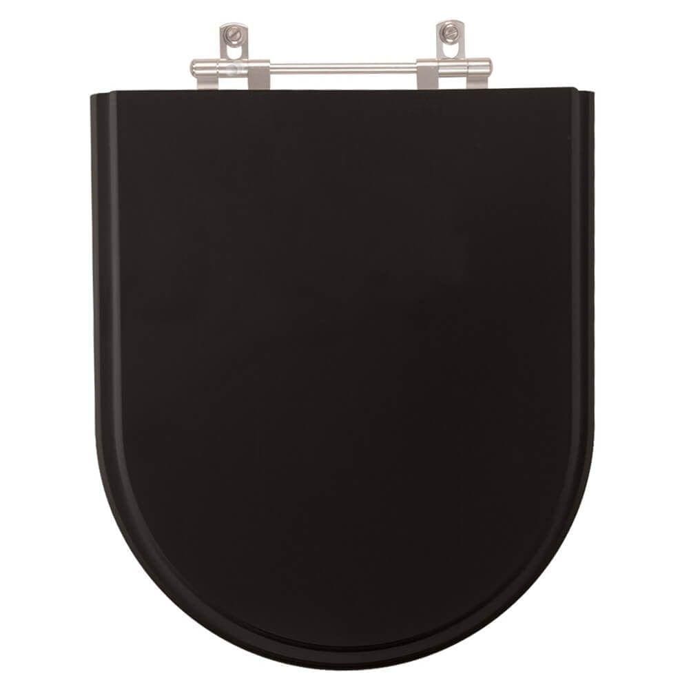 Assento Sanitario Poliester Luna Preto para Vaso Icasa