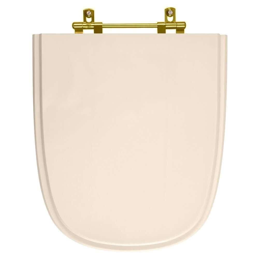 Assento Sanitário Laqueado Ibiza Pêssego com ferragem Dourada