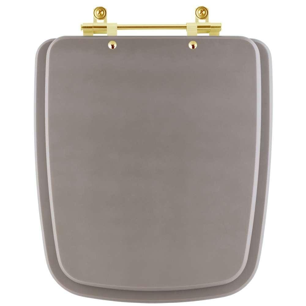 Assento Sanitário Boss Gris Cinza Fosco para vaso Incepa Com Ferragem Dourada