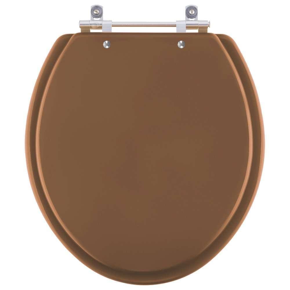 Assento Sanitario Poliester Colonial Ocre (Marrom) para vaso Hervy