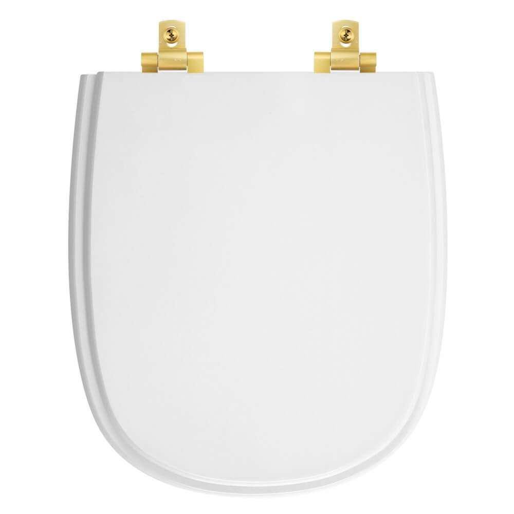 Assento Sanitário Laqueado Soft Close Sabatini Branco para vaso Icasa com Ferragem Dourada
