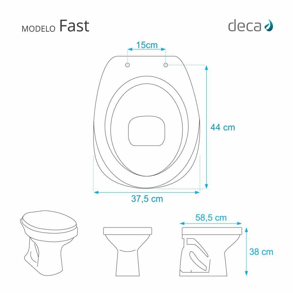 Assento Sanitario Almofadado Fast Bege Claro para Vaso Deca