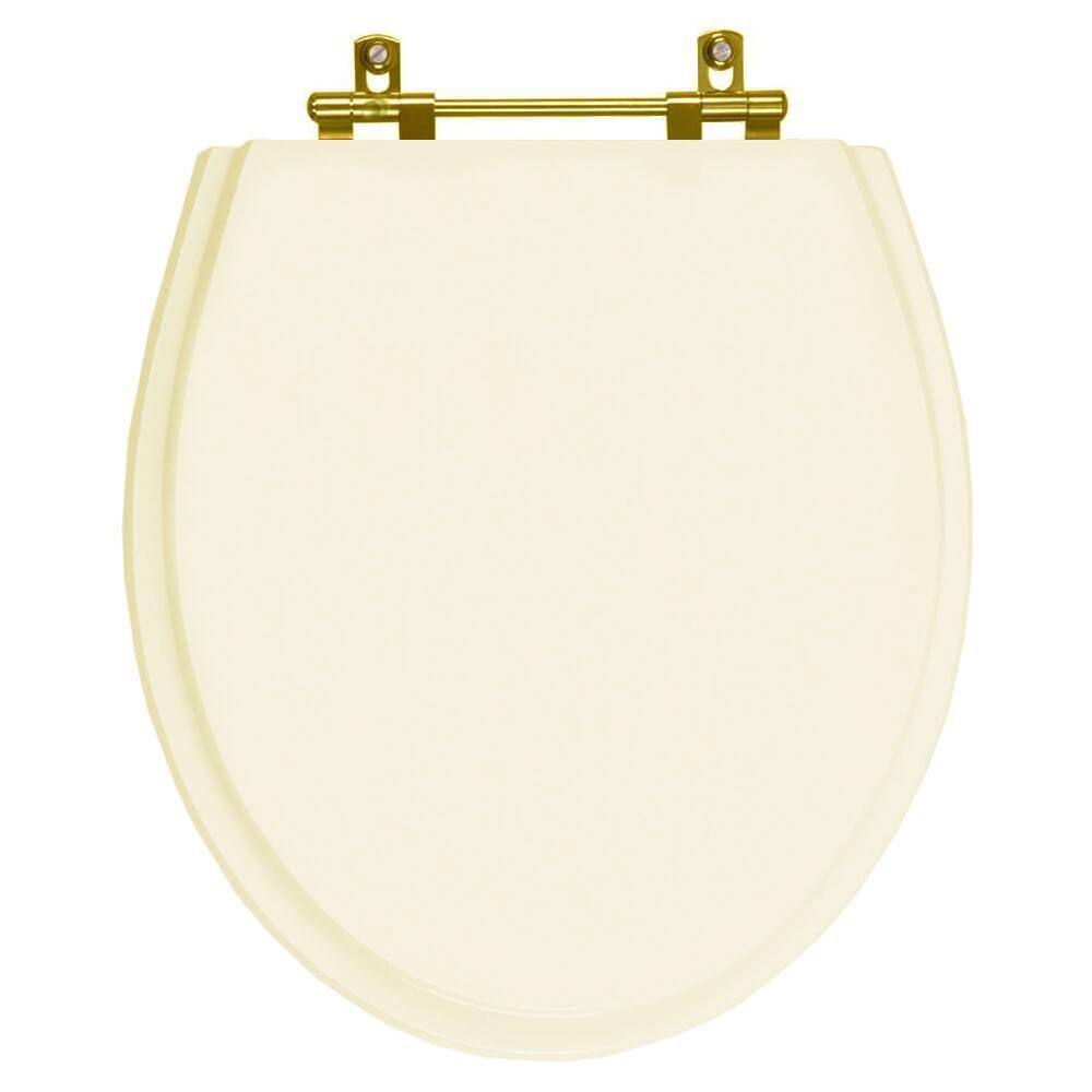 Assento Sanitário Poliester Windsor Creme Ferragem Dourada para Vaso Deca
