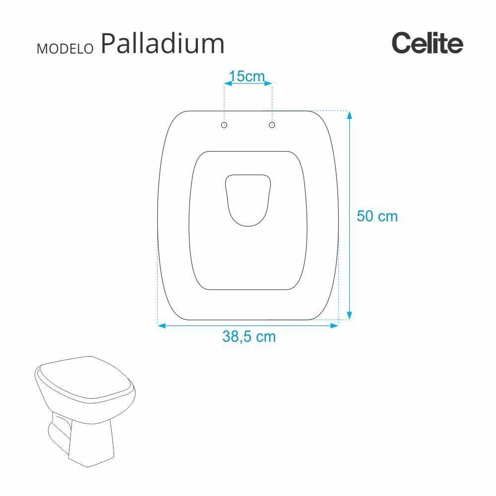 Assento Sanitario Palladium Preto para vaso Celite