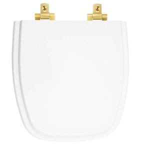 Tampa de Vaso Com Fechamento Lento City Branco para louça Celite com Ferragem Dourada