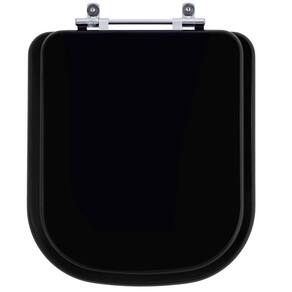 Assento Sanitario Quadra Ébano (Preto) para vaso Deca