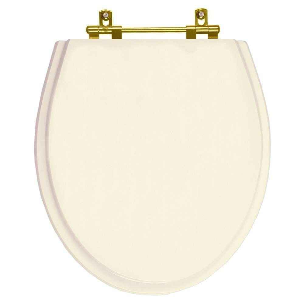 Assento Sanitário Windsor Creme para vaso Deca Com Ferragem Dourada