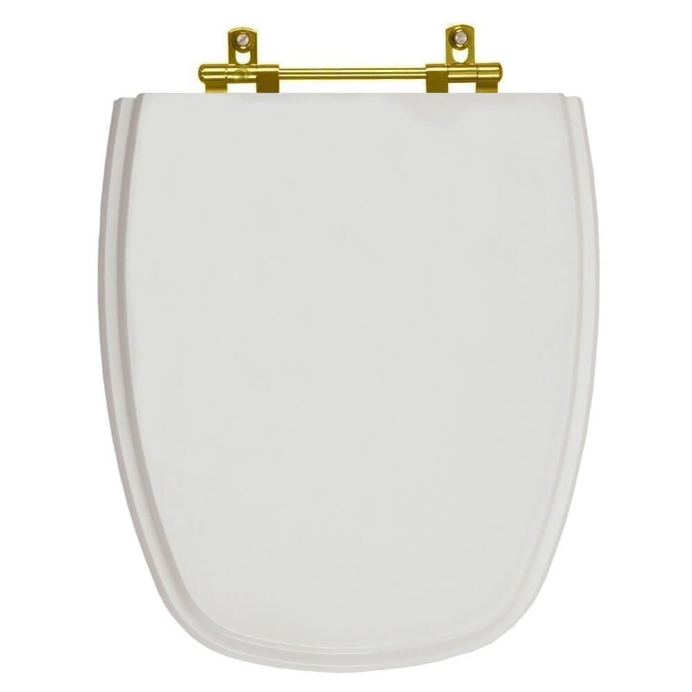 Tampa de Vaso Monte Carlo Cinza Real para bacia Deca Com Ferragem Dourada