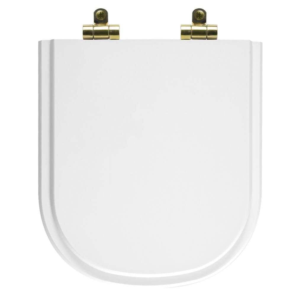 Assento Sanitário Poliéster Soft Close Vogue Plus Branco para vaso Deca com Ferragem Dourada