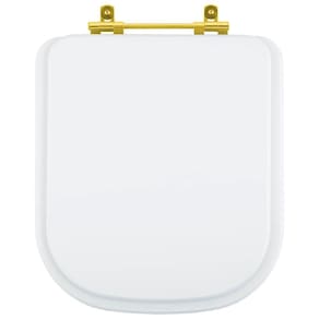 Tampa de Vaso Gap Branco para bacia Roca Com Ferragem Dourada