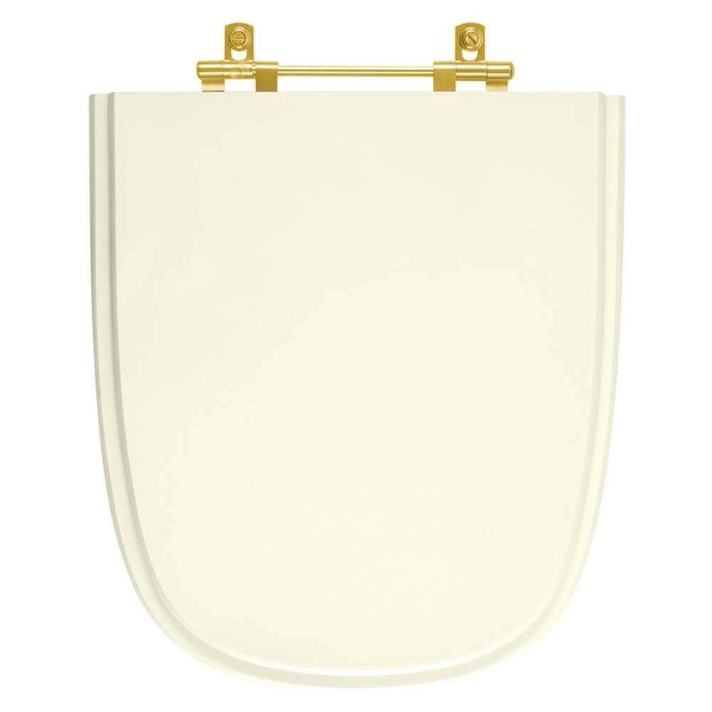 Tampa de Vaso Poliester Ibiza Biscuit para bacia Incepa Com Ferragem Dourada