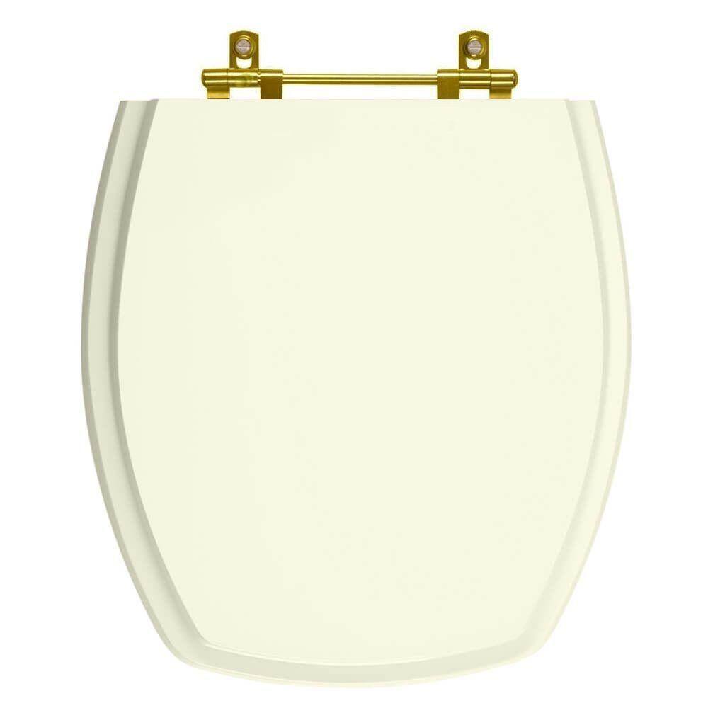 Tampa de Vaso Thema Biscuit para bacia Incepa Com Ferragem Dourada