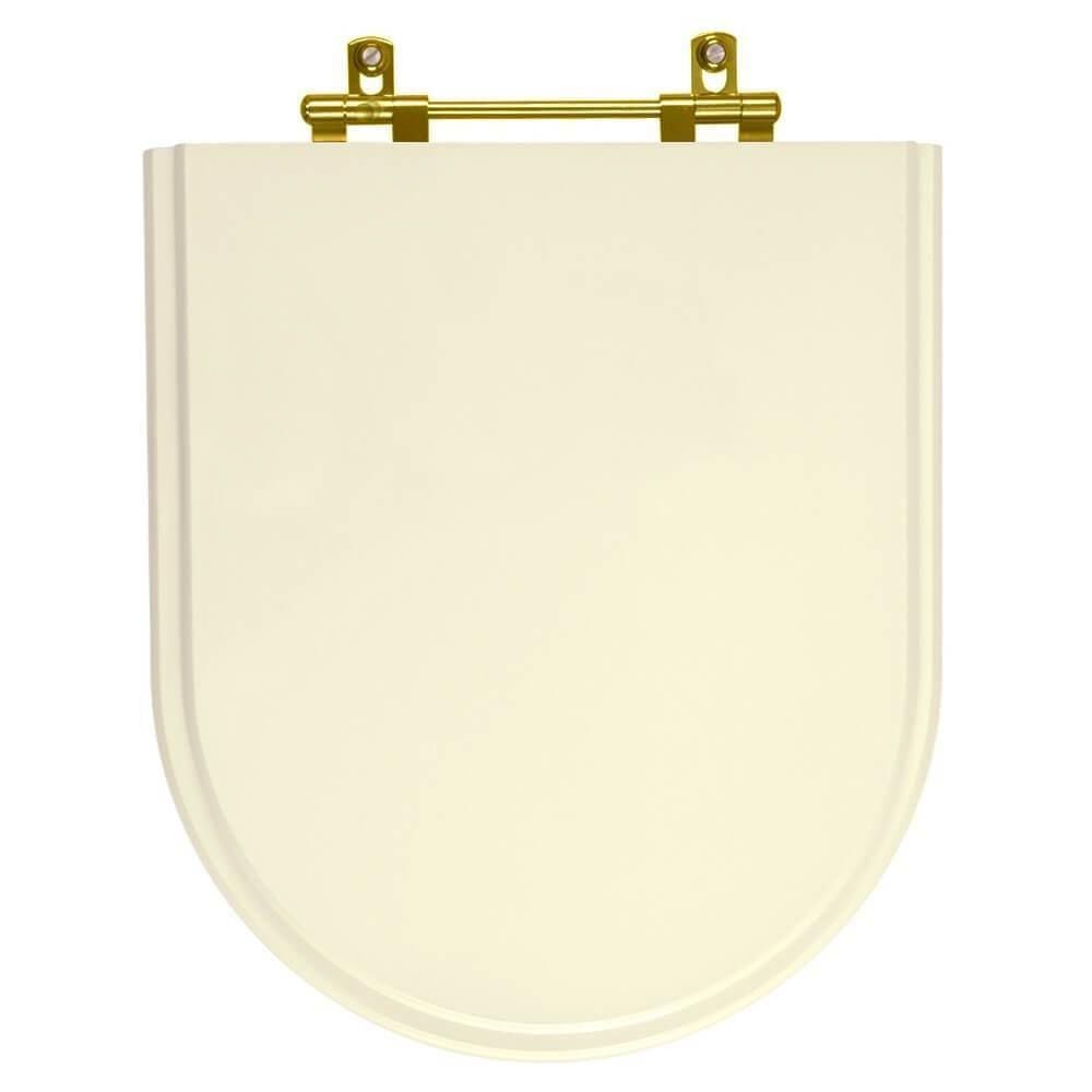 Tampa de Vaso Poliester Belle Epoque Creme para bacia Deca Com Ferragem Dourada
