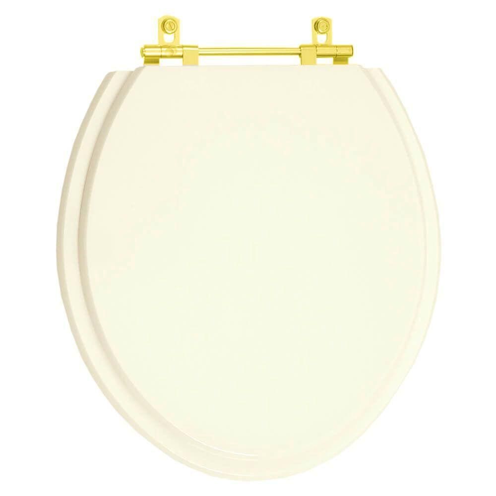 Tampa de Vaso Diamantina Palha para bacia Icasa Com Ferragem Dourada