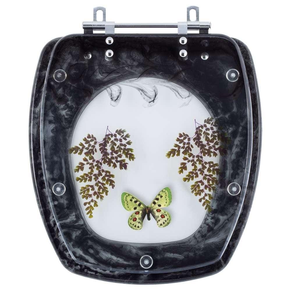 Tampa para Vaso Incepa Thema Preto com Borboleta Verde
