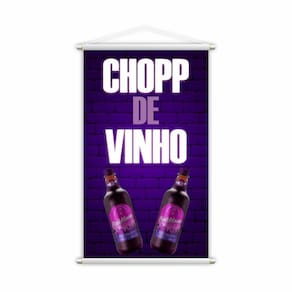 Banner Chopp De Vinho Garrafas Bebidas Lona 60X40Cm